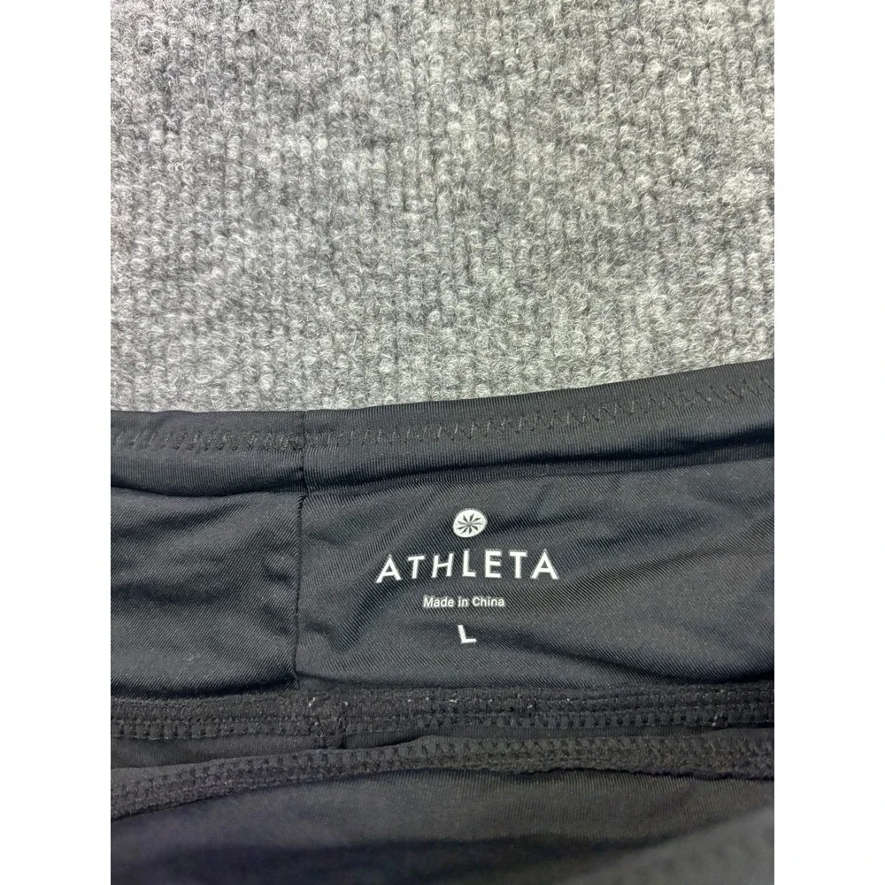 Athleta Swim Skort Women Large Black Drawstring Pockets Activewear
